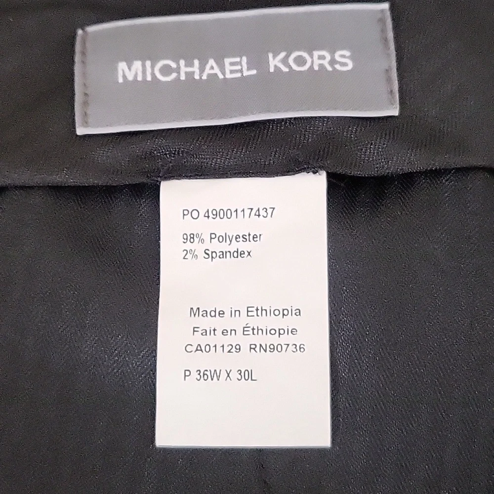 Men's Michael Kors Polyester Spandex Black Dress Pants 36W x 30L